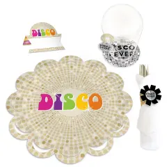 Big Dot of Happiness 70&rsquo;s Disco - 1970s Disco Fever Party Paper Charger and Table Decorations - Chargerific Kit - Place Setting for 8