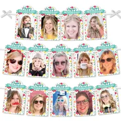 Big Dot of Happiness Colorful Floral Happy Mother's Day - DIY We Love Mom Party Decor - Picture Display - Photo Banner