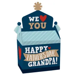 Big Dot of Happiness Grandpa, Happy Father's Day - Treat Box Party Favors - We Love Grandfather Goodie Gable Boxes - Set of 12