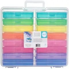 We R Craft & Photo Translucent Plastic Storage-15"X12"X5", W/16 Mini Cases
