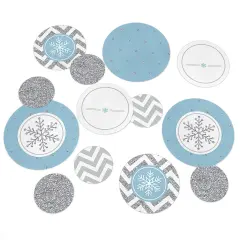 Big Dot of Happiness Winter Wonderland - Snowflake Holiday & Winter Wedding Giant Circle Confetti - Party D&eacute;cor - Large Confetti 27 Count