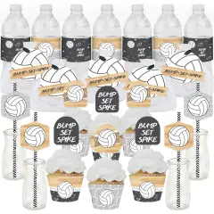 Big Dot of Happiness Bump, Set, Spike - Volleyball - Baby Shower or Birthday Party Favors and Cupcake Kit - Fabulous Favor Party Pack - 100 Pieces
