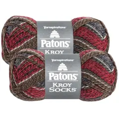 (Pack of 2) Patons Kroy Socks Yarn-Grey Brown Marl