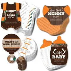 Big Dot of Happiness Gone Hunting - 4 Deer Hunting Camo Baby Shower Games - 10 Cards Each - Gamerific Bundle