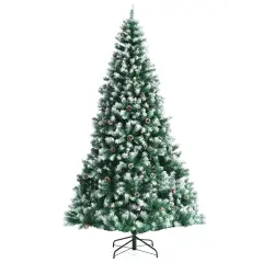 Costway 6ft/7.5ft/9 ft Snow Flocked Hinged Christmas Tree