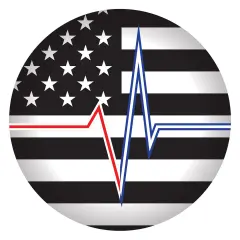 Heartbeat w/Flag Button, (Pack of 6)