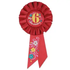 My 6th Birthday Rosette (Pack of 6)