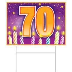 Plastic70Birthday Yard Sign, (Pack Of 6)