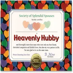 Heavenly Hubby Certificate (Pack of 6)