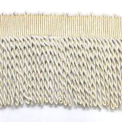 Belagio Bullion Fringe Trim, 4" Wide, Softer Collection, 15 Yards, Beige