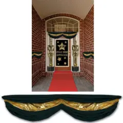 Black & Gold Fabric Bunting (Pack of 6)