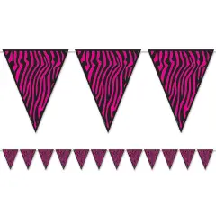 Zebra Print Pennant Banner (Pack of 12)