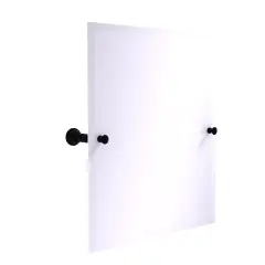 Carolina Collection Frameless Rectangular Tilt Mirror With Beveled Edge - Matte Black