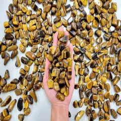 Bulk Tumbled Golden Tiger's Eye Crystals - Size Small 1/2 inch to 1.5 inches