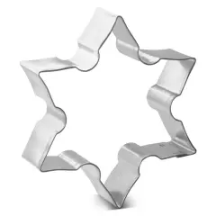Snowflake Ninja Star Cookie Cutter 3.5 in, CookieCutter.com, Tin Plated Steel, Handmade in the USA