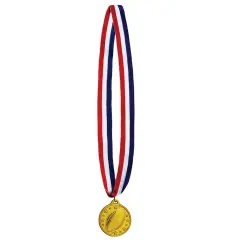 Football Medal W/Ribbon, (Pack Of 12)