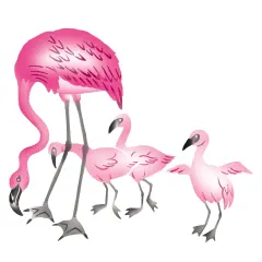 Flamingo Family Wall Stencil | 2721 by Designer Stencils | Animal & Nature Stencils |