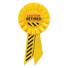 Caution Retired Rosette (Pack of 6)