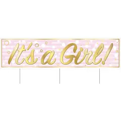 Plastic Jumbo Its A Girl! Yard Sign, (Pack Of 6)