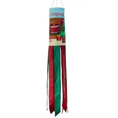 In the Breeze Merry Christmas 40 Inch Windsock - Hanging Santa Decoration - Outdoor Holiday d&eacute;cor