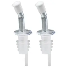 HIC Bottle Pourer Stopper with Cap 2 Pack - Wine Liquor Oil Vinegar Dispenser Pour Spout