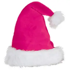 Pink Velvet Santa Hat w/Plush Trim (Pack of 12)