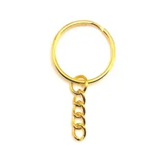 4, 20 or 50 Pieces: Gold Plated Key Chain Starter Base Split Rings