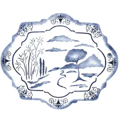 Oriental Platter Wall Stencil | 3056 by Designer Stencils | Pattern Stencils | Reusable Stencils for Painting | Safe & Reusable Template for Wall Decor | Try This Stencil Instead of a Wallpaper | Easy to Use & Clean Art Stencil Pattern