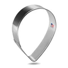 Tear Drop Cookie Cutter 3 7/8 in, CookieCutter.com, Tin Plated Steel, Handmade in the USA