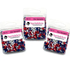 Buttons Galore Sprinkletz Embellishments for Crafts, Tiny Polymer Clay Shapes & Unique Designs - Star Spangled - 3 Pack