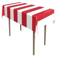 Red & White Stripes Tablecover (Pack of 12)