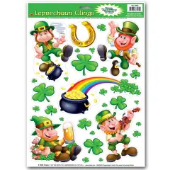 Leprechaun/Shamrock Clings (Pack of 12)