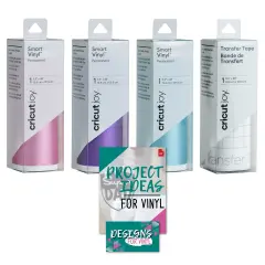 Cricut Joy Shimmer Permanent Vinyl (3) Roll Bundle plus Transfer Tape