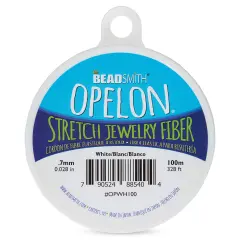 Beadsmith Opelon Stretch Jewelry Fiber - White, 100 m