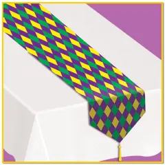 Printed Mardi Gras Table Runner (Pack of 12)