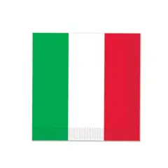 Red, White & Green Beverage Napkins (Pack of 12)