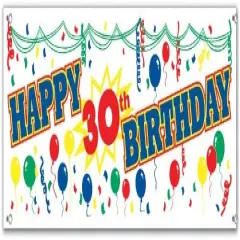 Happy30thBirthday Sign Banner (Pack of 12)