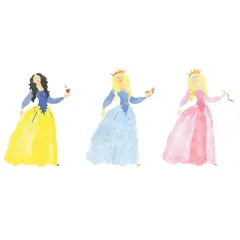 Princesses Wall Stencil | 2846 by Designer Stencils | Reusable Art Craft Stencils for Painting on Walls, Canvas, Wood | Reusable Plastic Paint Stencil for Home Makeover | Easy to Use & Clean Art Stencil