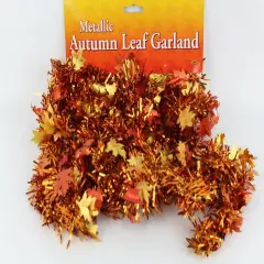FR Metallic Autumn Leaf Garland (Pack of 12)