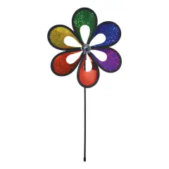 In the Breeze 2670 - 10 Inch Rainbow Mylar Windee Wheelz Spinner - Sparkly Outdoor Garden D&eacute;cor