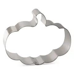 Flat Pumpkin Cookie Cutter 3.75 in B1576, CookieCutter.com, Tin Plated Steel, Handmade in the USA