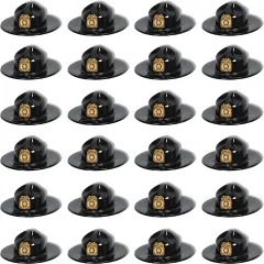 Black Plastic Trooper Hat (Pack of 24)