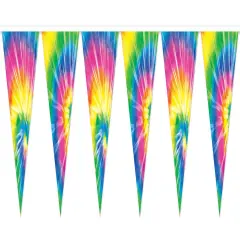 Tie-Dyed Pennant Banner (Pack of 12)