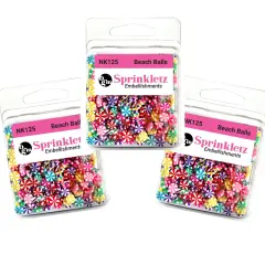 Buttons Galore Sprinkletz Embellishments for Crafts, Tiny Polymer Clay Shapes & Unique Designs - Beach Balls -3 Pack