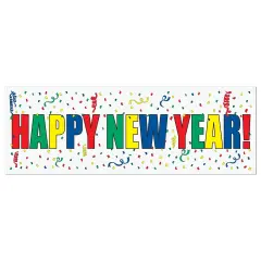 Happy New Year Sign Banner (Pack of 12)
