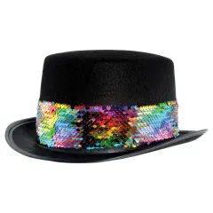 Felt Topper w/Rainbow Sequined Band, (Pack of 6)
