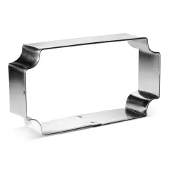 Ticket Plaque Cookie Cutter 3.75 in B1567, CookieCutter.com, Tin Plated Steel, Handmade in the USA