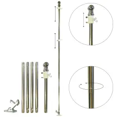 In the Breeze 6-foot 5-Section Grommet Flag Pole and Bracket, Flag Accessory, 3709