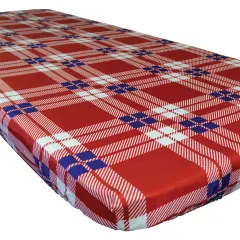 In the Breeze Plaid Fitted Tablecloth - 30 Inch x 72 Inch - Machine Washable Fabric Tablecloth for Picnics, Camping or any Outdoor/Indoor Use!