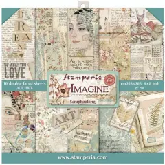 Stamperia Double-Sided Paper Pad 8"X8" 10/Pkg-Imagine, 10 Designs/1 Each